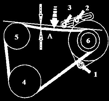 19 Seřízení hnacího řemenu alternátoru [1] 1-otočný šroub