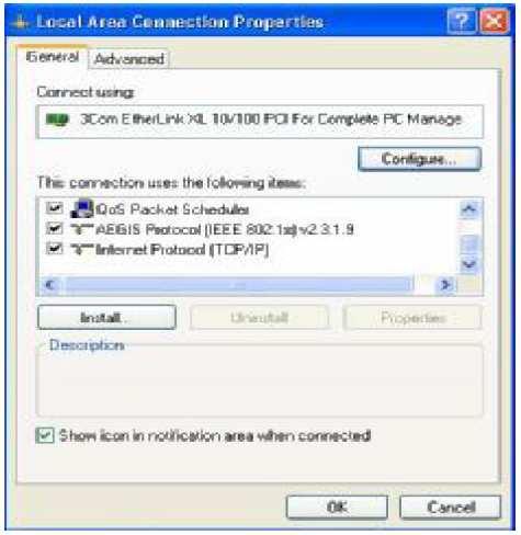 3. Konfigurace nastavení TCP/IP vašeho počítače Windows 2000/XP 1. Klikněte na Start; klikněte na Settings (Nastavení) a potom klikněte na Control Panel (Ovládací panely). 2. Dvakrát klikněte na ikonu Network Connection (Síťová připojení).
