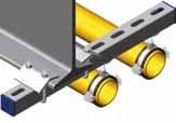 Thanks to various lengths of stirrups the rail beam clamp can be fixed to all common T-profile and I-profile steel bars.