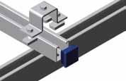Using this rail connector for fixing rails can be precisely aligned and connected or prolonged to a desired length. Fixing rails are inserted into the ends of the connecting component and screwed.
