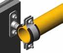 A suitable connecting component between a double wall plate and a pipe clamp is an equivalent threaded rod or a threaded distance bar.