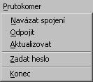 1.5. Nabídka Prutokomer Položka je určena pro nastavení komunikace s průtokoměrem. Navázat spojení otevře komunikaci s průtokoměrem.