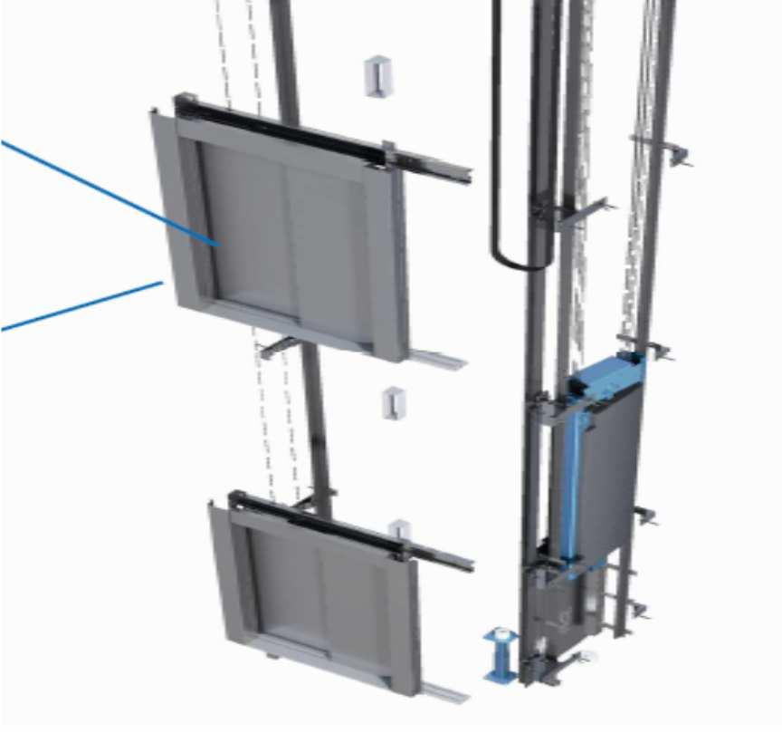 osobonákladní výtah pro přepravu osob (třída výtahu I), elektrický lanový s výtahovým strojem EcoDisc s plynulou regulací frekvenčním měničem - nosnost: 900 kg - počet osob: 10 osob - jmenovitá