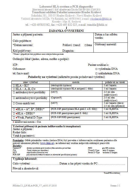 10.1. Žádanka o HLA a PCR vyšetření LP HLA/PCR_V7_13.07.