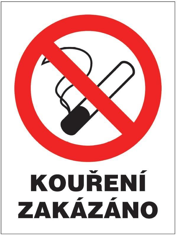 Příloha Grafické značky A. Grafická značka "Kouření zakázáno" charakteru zákazové grafické značky (obrázek č.
