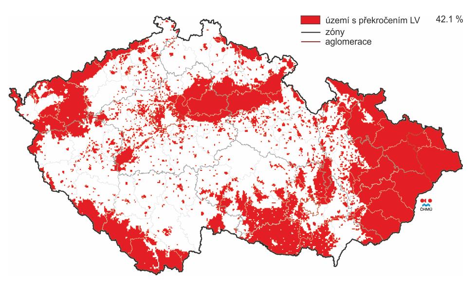 nacházelo v oblasti, kde došlo k překračování imisních limitů pro ochranu zdraví lidí.