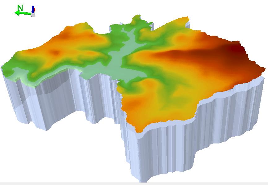 KAPITOLA 5. PREZENTACE VÝSLEDKŮ 62 Obrázek 5.2: Zobrazení DMT v ArcScene pro názornost vytaženy do výšky pomocí funkce Extrusion. Tyto modely se nacházejí na přiloženém CD.