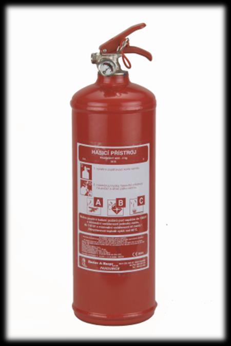 HASIACE PRÍSTROJE Práškový hasiaci prístroj 1 kg - PR1e Množstvo náplne 1 kg Teplotne funkčný rozsah od -20 C, do +60 C