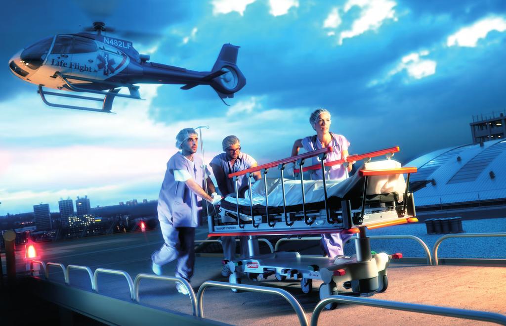 Univerzální transportní lůžko stretcher Sprint je určeno pro rychlý a bezpečný přesun pacienta.