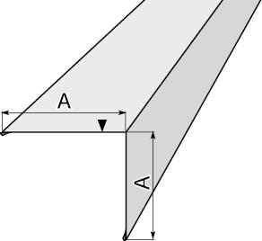 Vnější / vnitřní horní úhelník A = 150 mm 118,- kč/mb 4.