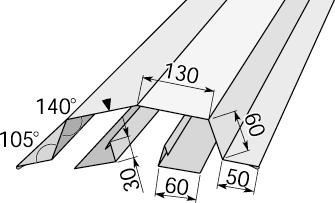 Odvětrávaný 280,- kč/mb hřeben A = 140 mm 158,- kč/mb A = 190 mm