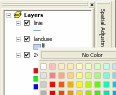 Selector,, kde můžm ůžeme zvolit barvu linie či i