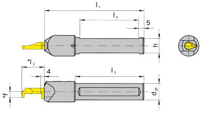 ZAPICOVÁNÍ a VNITŘNÍ SOUSTRUŽENÍ Ø 6,0 mm GROOVING and BORING UPÍNACÍ DRŽÁK TOOLOLDER B110 s vnitřním chlazením with through coolant supply B do otvoru od Ø hloubka zápichu do šířka zápichu do Bore Ø