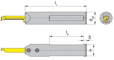 ZAPICOVÁNÍ a VNITŘNÍ SOUSTRUŽENÍ Ø 6,0 mm GROOVING and BORING B UPÍNACÍ DRŽÁK TOOLOLDER B110 s vnitřním chlazením with through coolant supply do otvoru od Ø hloubka zápichu do šířka zápichu do Bore Ø