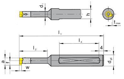 ZAPICOVÁNÍ a VNITŘNÍ SOUSTRUŽENÍ GROOVING and BORING C UPÍNACÍ DRŽÁK TOOLOLDER do otvoru od Ø hloubka zápichu do šířka zápichu do Bore Ø from Depth of groove up to Width of groove up to B108 s