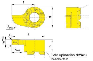 ZAPICOVÁNÍ (vnitřní) Ø 10,0 mm GROOVING (internal) BŘITOVÁ DESTIČKA INSERT S10P do otvoru od Ø hloubka zápichu do šířka zápichu Bore Ø from Depth of groove up to Width of groove 10,0 mm 3,0 mm