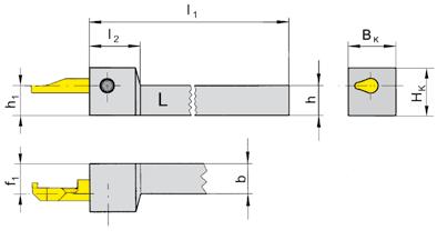 ZAPICOVÁNÍ a VNITŘNÍ SOUSTRUŽENÍ GROOVING and BORING A UPÍNACÍ DRŽÁK TOOLOLDER 105 s upínáním šroubem with screwed clamping do otvoru od Ø Bore Ø from 0,2 mm Břitová destička for use with Insert 105