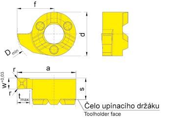 ZAPICOVÁNÍ (vnitřní) Ø 10,5 mm GROOVING (internal) BŘITOVÁ DESTIČKA INSERT S11P do otvoru od Ø hloubka zápichu do šířka zápichu Bore Ø from Depth of groove up to Width of groove 10,5 mm 2,5 mm