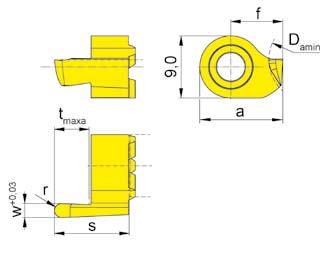 ČELNÍ ZAPICOVÁNÍ FACE GROOVING BŘITOVÁ DESTIČKA 114 INSERT vnější Ø drážky od hloubka zápichu do šířka zápichu from outer groove Ø Depth of groove up to Width of groove 12,0 mm 6,0 mm 2,0-3,0 mm B114