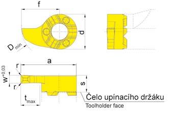 ZAPICOVÁNÍ (vnitřní) Ø 18,0 mm GROOVING (internal) BŘITOVÁ DESTIČKA INSERT S18P do otvoru od Ø hloubka zápichu šířka zápichu Bore Ø from Depth of groove Width of groove 18,0 mm 6,0 mm 2,0-3,0 mm B18P