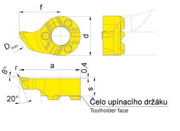 VNITŘNÍ SOUSTRUŽENÍ Ø 17,5 mm BORING and PROFILING BŘITOVÁ DESTIČKA INSERT S18P do otvoru od Ø Bore Ø from 17,5 mm B18P r s f a d D min T35 J LS18P.1815.R2 0,2 RS18P.1815.R2 0,2 5,3 11,5 17 11 17,5 LS18P.