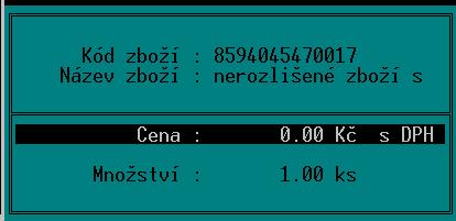 Prodej Chování programu je v tomto případě shodné jak při ručním výběru položky, tak i při výběru položky snímačem čárového kódu. 14.9.