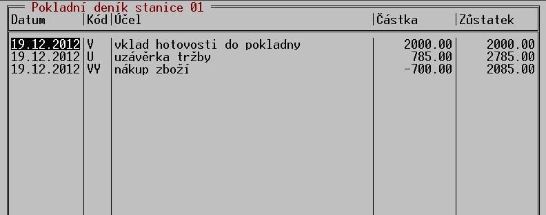 Pokladní deník 15. Pokladní deník Tato funkce slouží k evidenci hotovostních i bezhotovostních tržeb a dalších peněžních pohybů v pokladně.