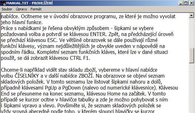 TRIFID 2018 STANDARD Uživatelská příručka se nastavuje prostřednictví funkce Globální konfigurace.. TRIFID01.