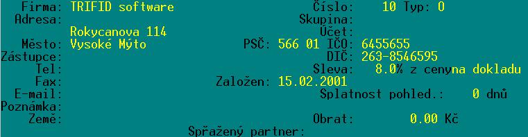 Po stisku kombinace kláves <Ctrl F4>, v dolní polovině obrazovky se začne objevovat okno s řadou dalších údajů.