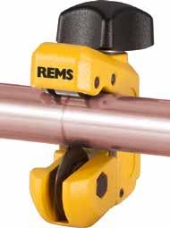 REMS RAS St Řezák na trubky Robustní kvalitní nástroje na dělení trubek. Pro vysoké nároky a dlouhou životnost. Ocelové trubky Ø ⅛ 4", Ø 10 115 mm REMS řezná kolečka pro jiné výrobky viz. str. 72.