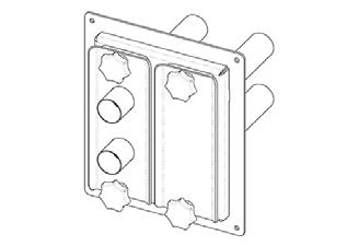 H0511 93,48 112,18 Rozdeľovač pneumatickej dopravy - 2 okruhy Je určený pre pneumatickú dopravu peliet pri použití dvoch pneumatických sond (H0511) v zásobníku s rovným alebo šikmým