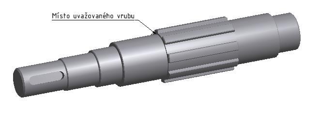Kontrola hřídele včetně vrubů Obrázek 38: Model 3.