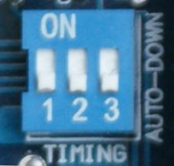 1 SEC nastavení pro závory typu RB31 3 SEC nastavení pro závory typu RB33 6 SEC nastavení pro závory typu RB36 nebo RB38 DIP SWITCH PRO NASTAVENÍ FUNKCE ZAVÍRACÍ AUTOMATIKY Nastavení zavírací