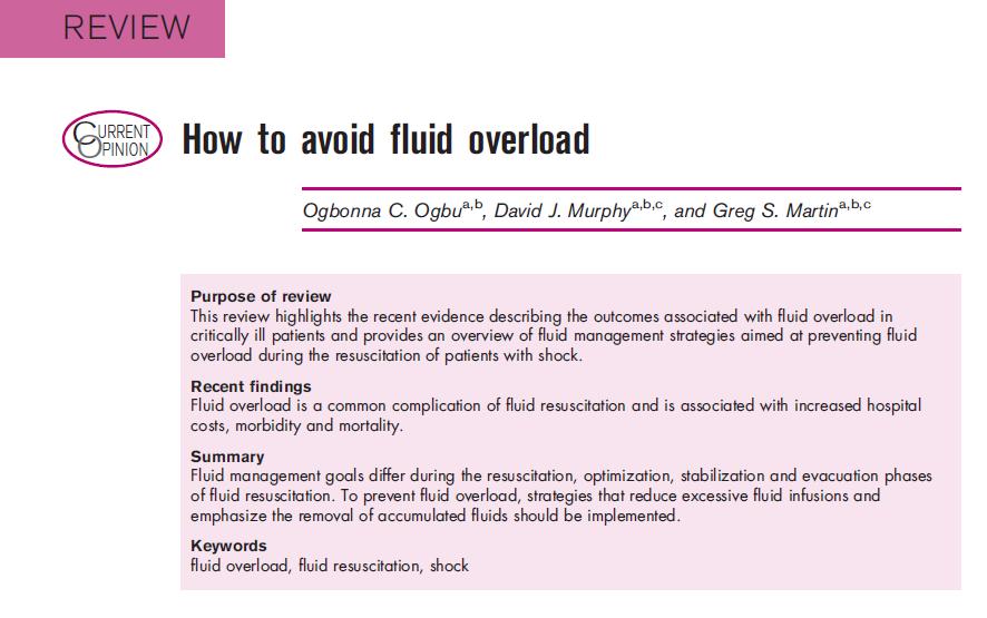 Fluid overload důraz na prevenci