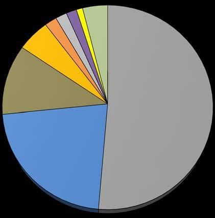 Graf 3: Produkce odpadů celkem Pardubického kraje dle skupin odpadů v roce 2013 1,7% 1,0% 1,8% 4,0% 1,9% 5,2% 11,1% 17 /stavební a demoliční odpady/ 20 /komunální odpady/ 19 /odpady ze zpracování