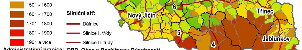 Naopak za nejmladší osídlené území je považována oblast vyšších poloh Beskyd jako Frenštátsko, Frýdlantsko, částečně Frýdecko-Místecko, Třinecko a Jablunkovsko, kam patří