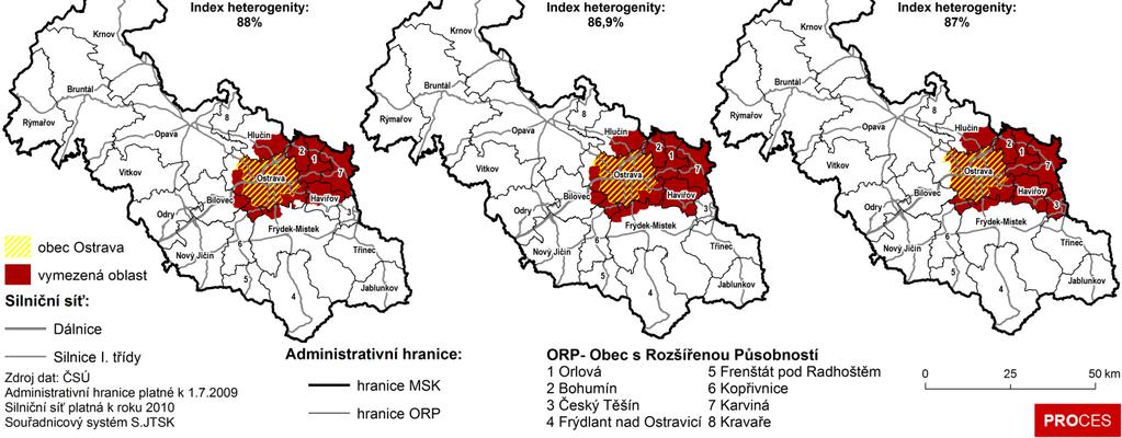 1.1.2 Porovnání sídelní struktury Moravskoslezského kraje s Českou republikou Moravskoslezský kraj patří mezi nejvíce urbanizované prostory v rámci republiky a do roku 2008 byl i nejlidnatějším