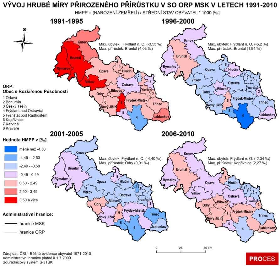 Na snižování počtu obyvatel Moravskoslezského kraje se tedy v posledních letech výrazně podílel migrační úbytek.