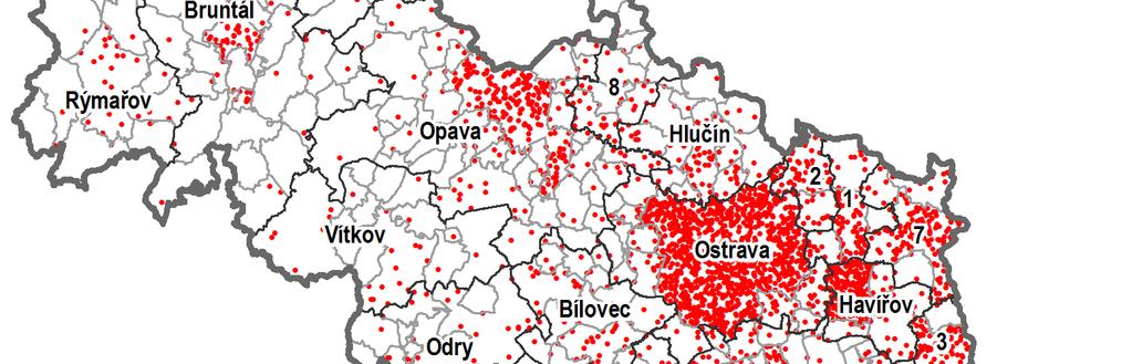 Počet subjektů ve Počet zaměstnanců Název obce SO ORP Název obce SO ORP službách ve službách Hlučín Hlučín 1 858 Bílovec Bílovec 1 125 Frenštát pod Radhoštěm Frýdlant nad Ostravicí Frenštát pod