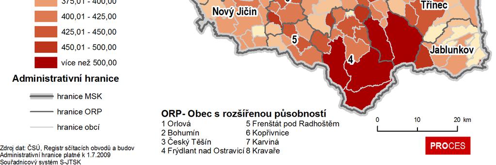 Například v SO ORP Rýmařov sloužilo v roce 2001 k rekreaci 702 domů což je téměř 75 % z neobydlených domů, v Bruntále to bylo téměř 70 %.