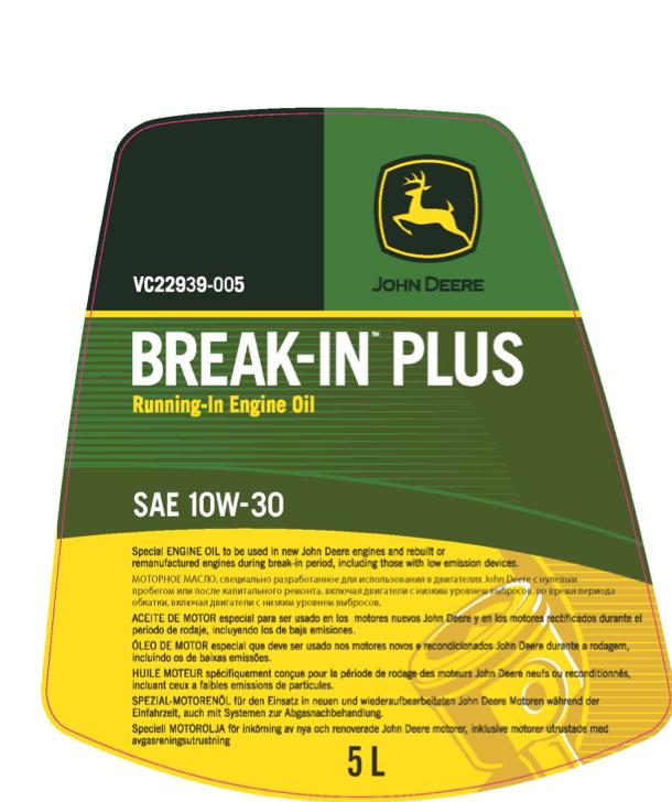 BREAK-IN PLUS 10W-30 Záběhový olej schválený značkou John Deere.