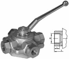 Kulový ventil MKHX BSP Kulový čtyřcestný ventil typu X s vnitřním závitem BSP, určený pro vysokoé hydraulické instalace.