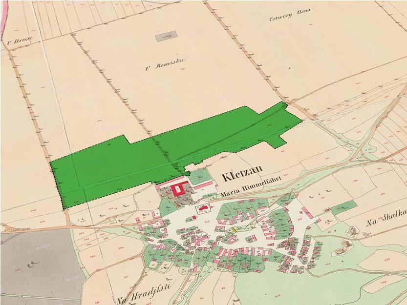 Umístění areálu dnes/zítra etapy rozvoje dle UP - Klecany 1842. 3a. 3b.