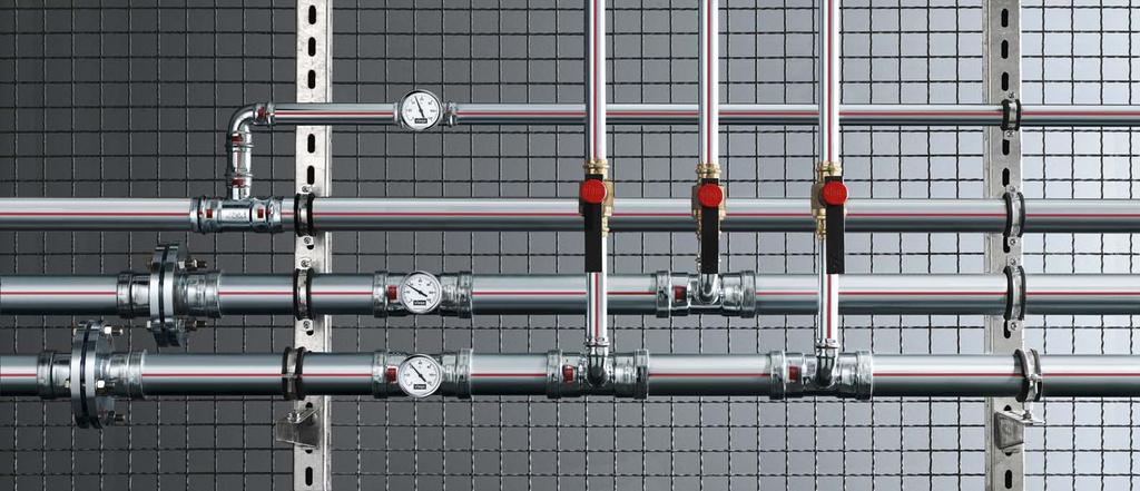 Oblasti použití Lisovací spojovací systém Prestabo je hospodárnou alternativou pro všechny instalace vytápění, uzavřené chladicí okruhy a tlakovzdušná zařízení.