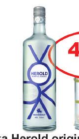 Vodka Platinum 78 40% 0,7l Kód: 35483 Balenie: 9 Vodka Russian Standard 38% 0,7l Kód: 36994 Goral Vodka Slivka 40% 0,7l, Hruška Kód:
