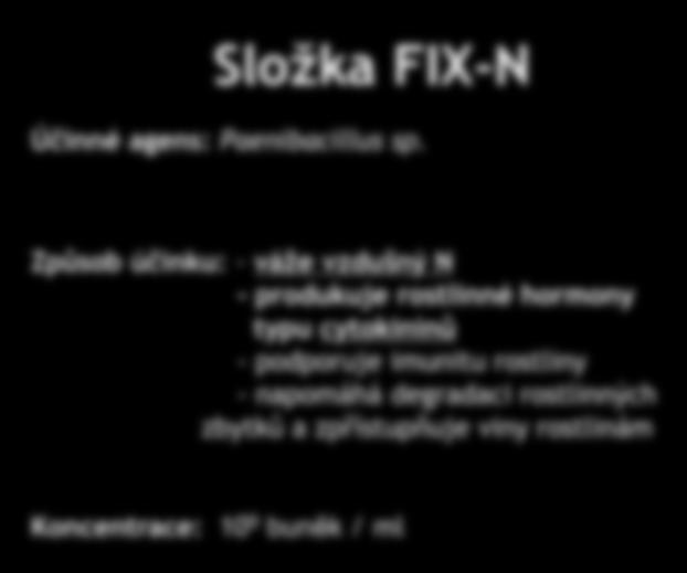 pesticidů v půdě - napomáhá degradaci rostlinných zbytků a zpřístupňuje blokované živiny rostlinám Způsob účinku: - váže vzdušný N -