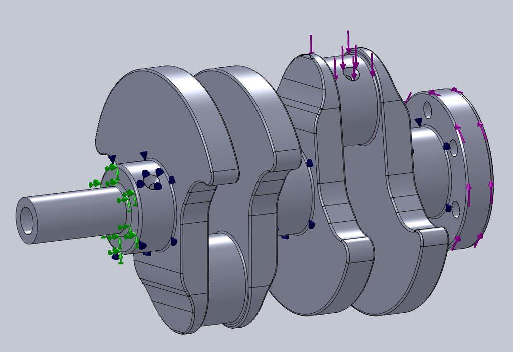 NAPĚŤOVÁ ANALÝZA 5.1.4 TVORBA SÍTĚ Obrázek 32: počáteční podmínky v programu SolidWorks Simulation.