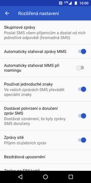 14 z 39 Upozornění o doručení SMS Zprávy. Dále ťuknete na Další (tři tečky). 3. Zvolíte Nastavení. 4.