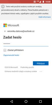 Zadáte své heslo k e-mailovému účtu a stisknete tlačítko Přihlásit. 6.