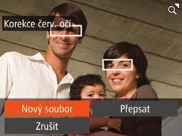 Pokud nedosáhnete očekávaného výsledku při použití nastavení [Auto], pokuste se snímky upravit s hodnotami [Nízký], [Střední] nebo [Vysoký Tato funkce automaticky opravuje efekt červených očí na